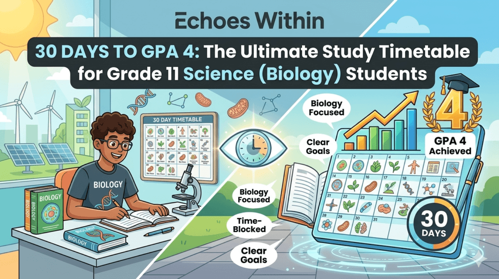 study timetable for GPA 4 grade 11 science
